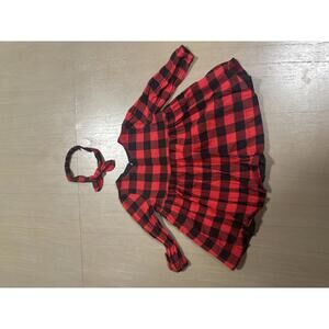 GAP Red and Black Checkered Kids Dress 18-24 m Girls